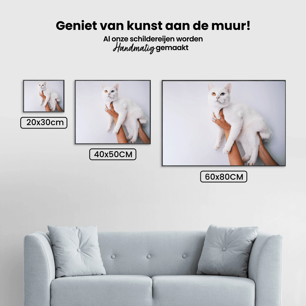 Diamond Painting Set Weiße Katze 45x30cm - SEOS Shop ®