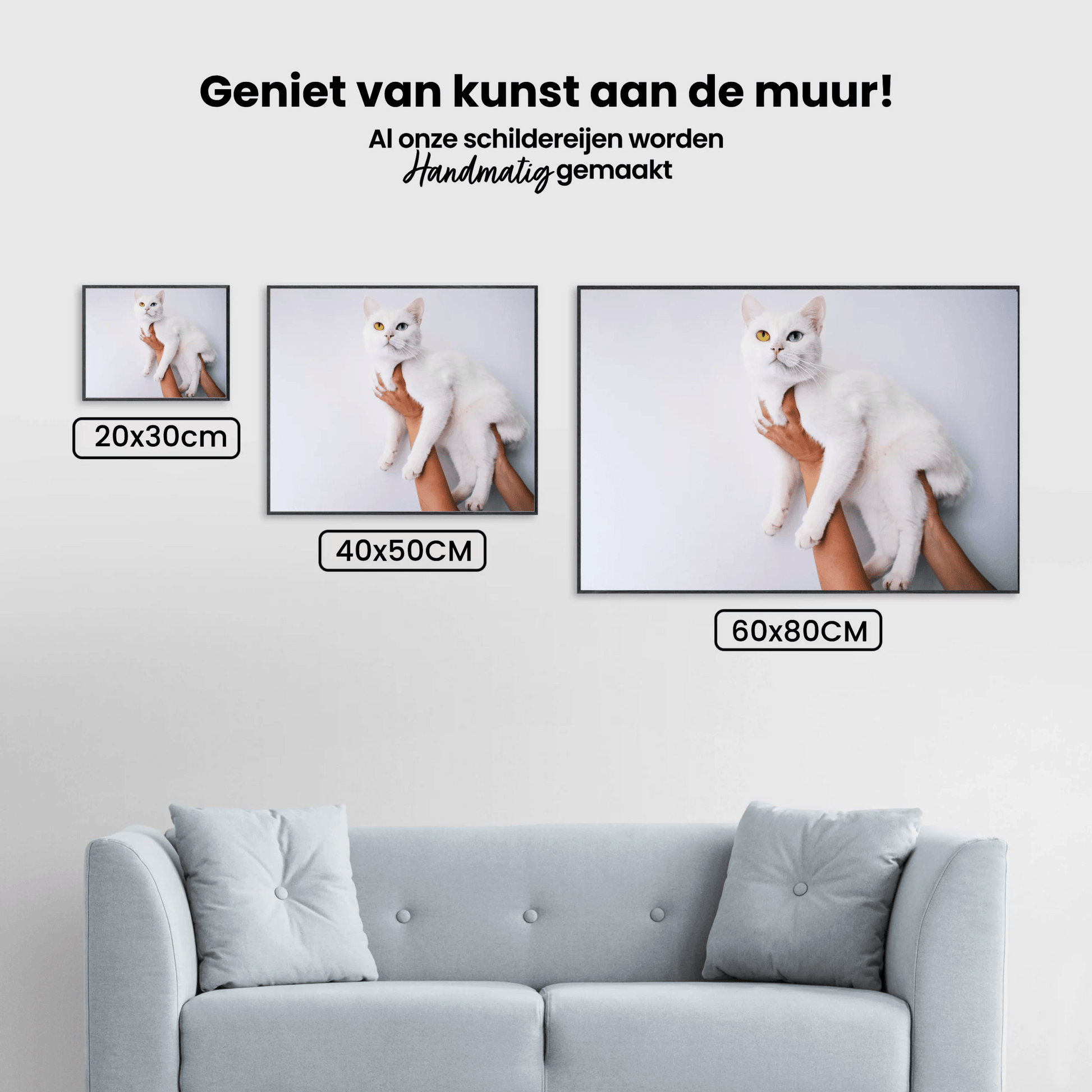 Diamond Painting Set Weiße Katze 45x30cm - SEOS Shop ®