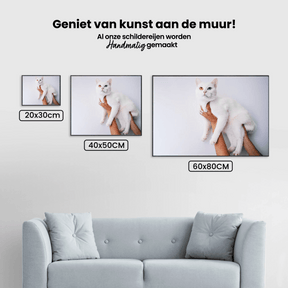 Diamond Painting Set Weiße Katze 45x30cm - SEOS Shop ®