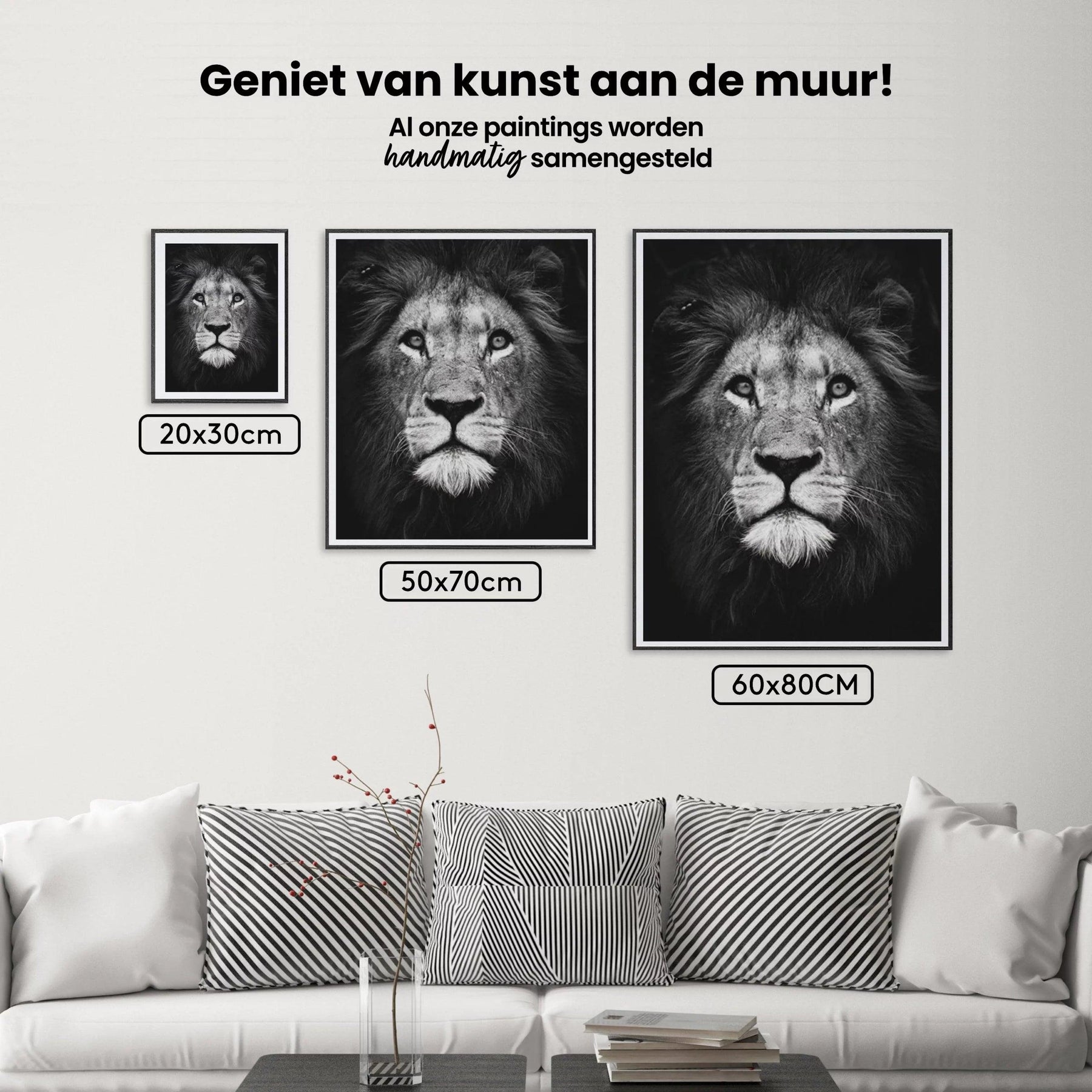 Diamond Painting Paket Schwarz Weißer Löwe - SEOS Shop ®