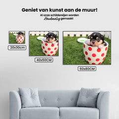 Diamond Painting Welpe in einer Tasse 45x30 cm - SEOS Shop