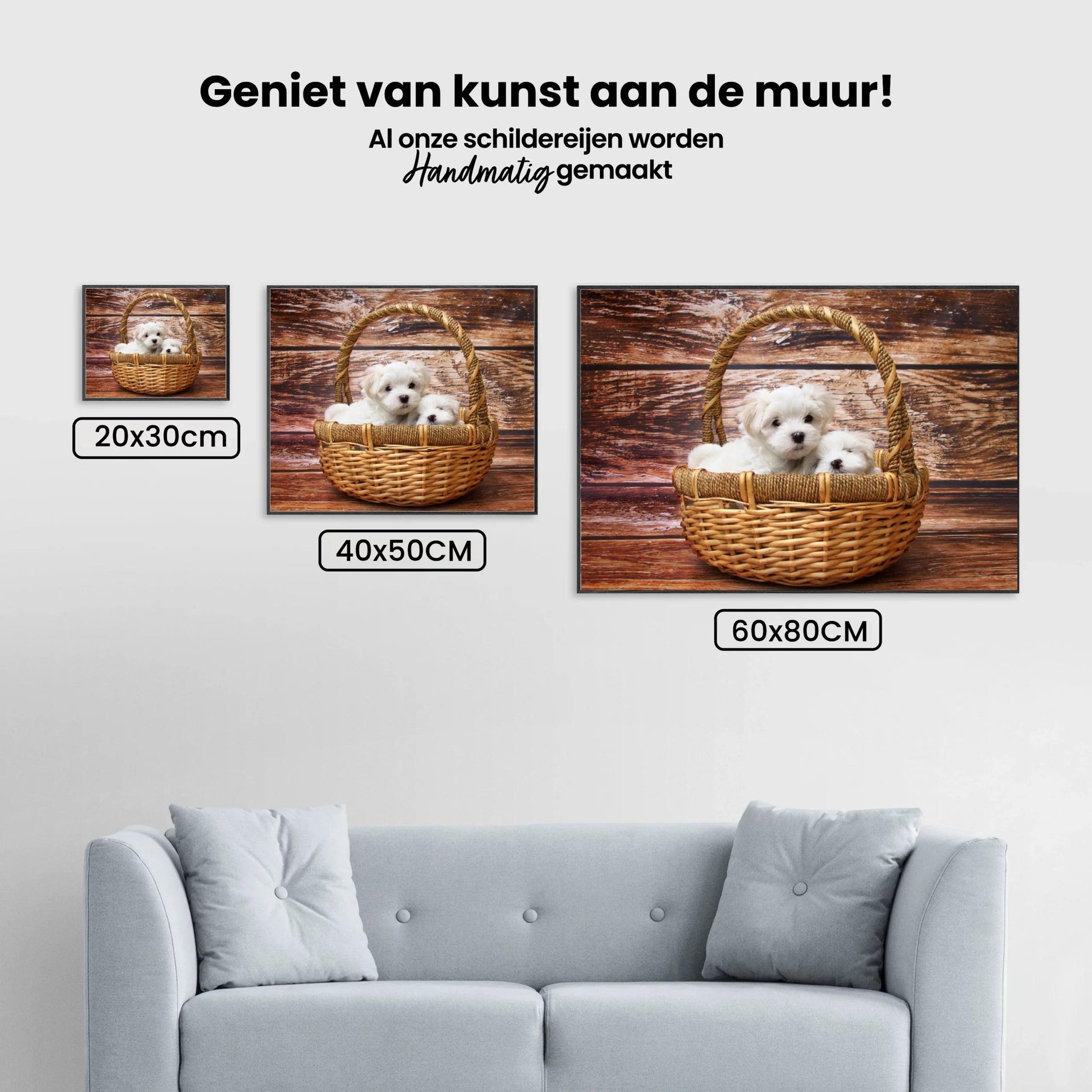 Diamantmalerei-Welpen in einem Korb - SEOS Shop ®
