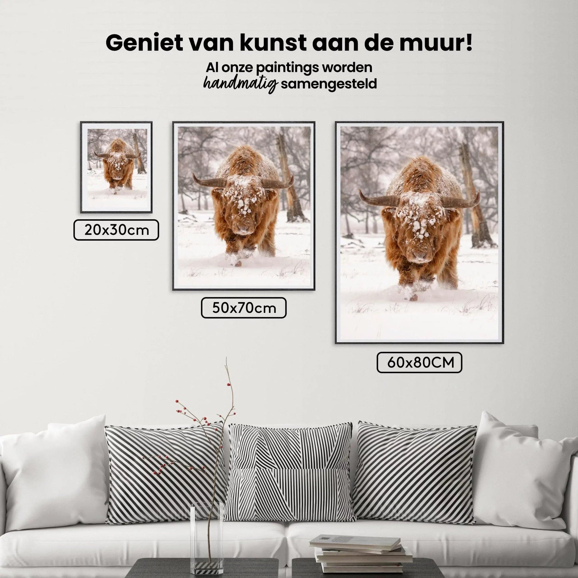 Diamond Painting Scottish Highlander - Scottish Highlander in einer natürlichen Winterlandschaft - SEOS Shop ®