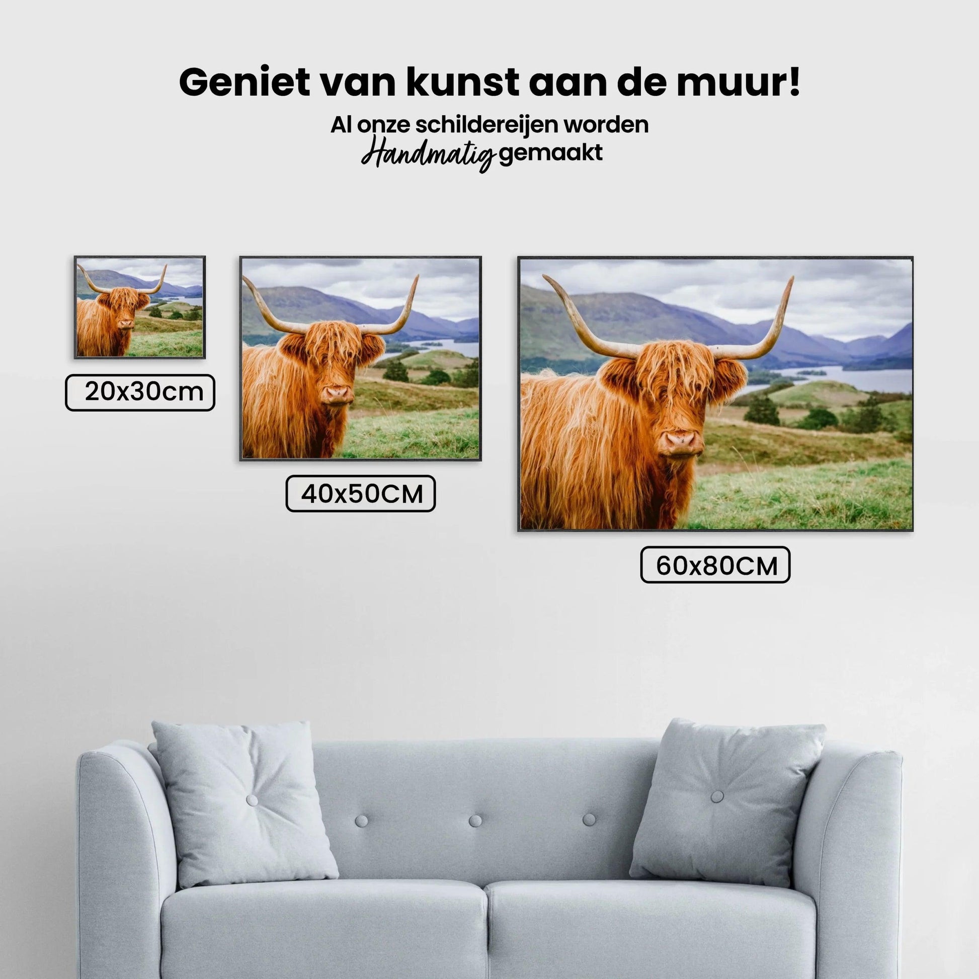 Diamond Painting Scottish Highlander - Schottischer Hochländer in einer wunderschönen Landschaft - SEOS Shop ®