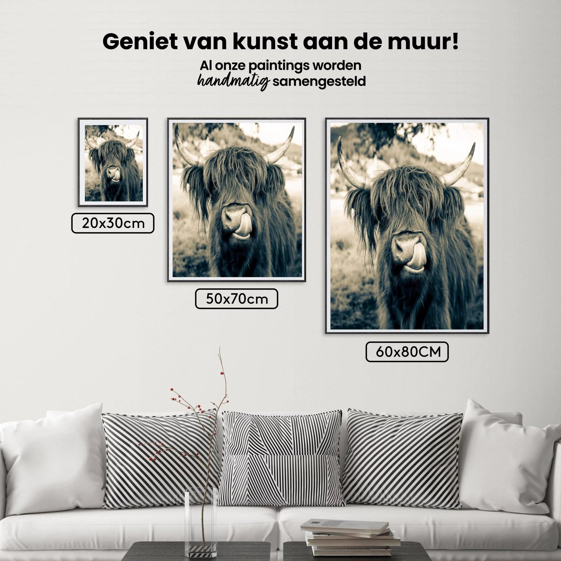 Diamond Painting Scottish Highlander - Scottish Highlander im Sepia-Stil - SEOS Shop ®