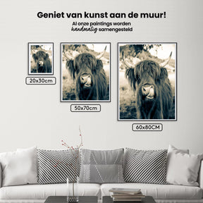 Diamond Painting Scottish Highlander - Scottish Highlander im Sepia-Stil - SEOS Shop ®
