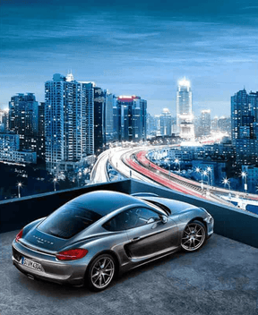Diamond Painting Schneller Sportwagen in der Stadt - SEOS Shop ®