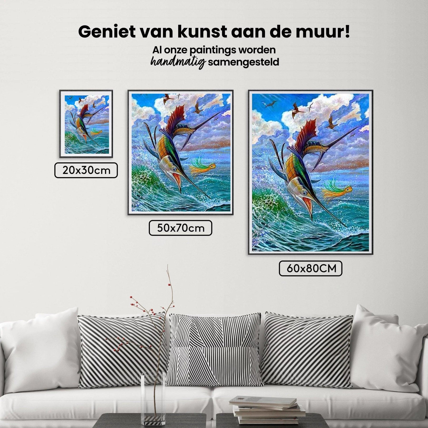 Diamond Painting Springender Segelfisch und Fliegende Fische - SEOS Shop ®