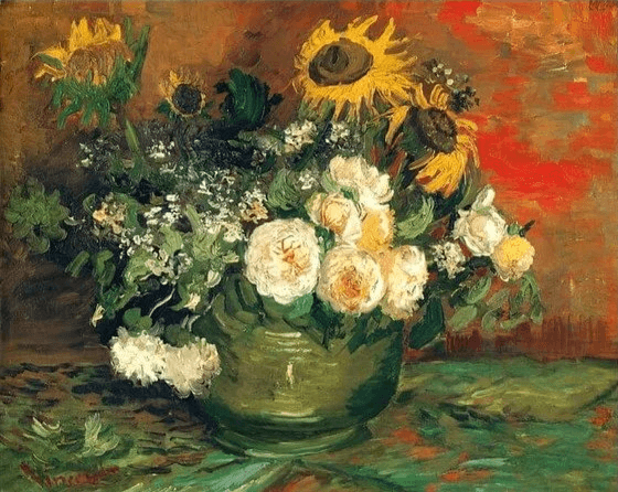 Diamond Painting Stillleben mit Rosen und Sonnenblumen - SEOS Shop ®