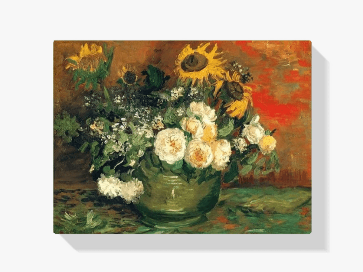 Diamond Painting Stillleben mit Rosen und Sonnenblumen - SEOS Shop ®