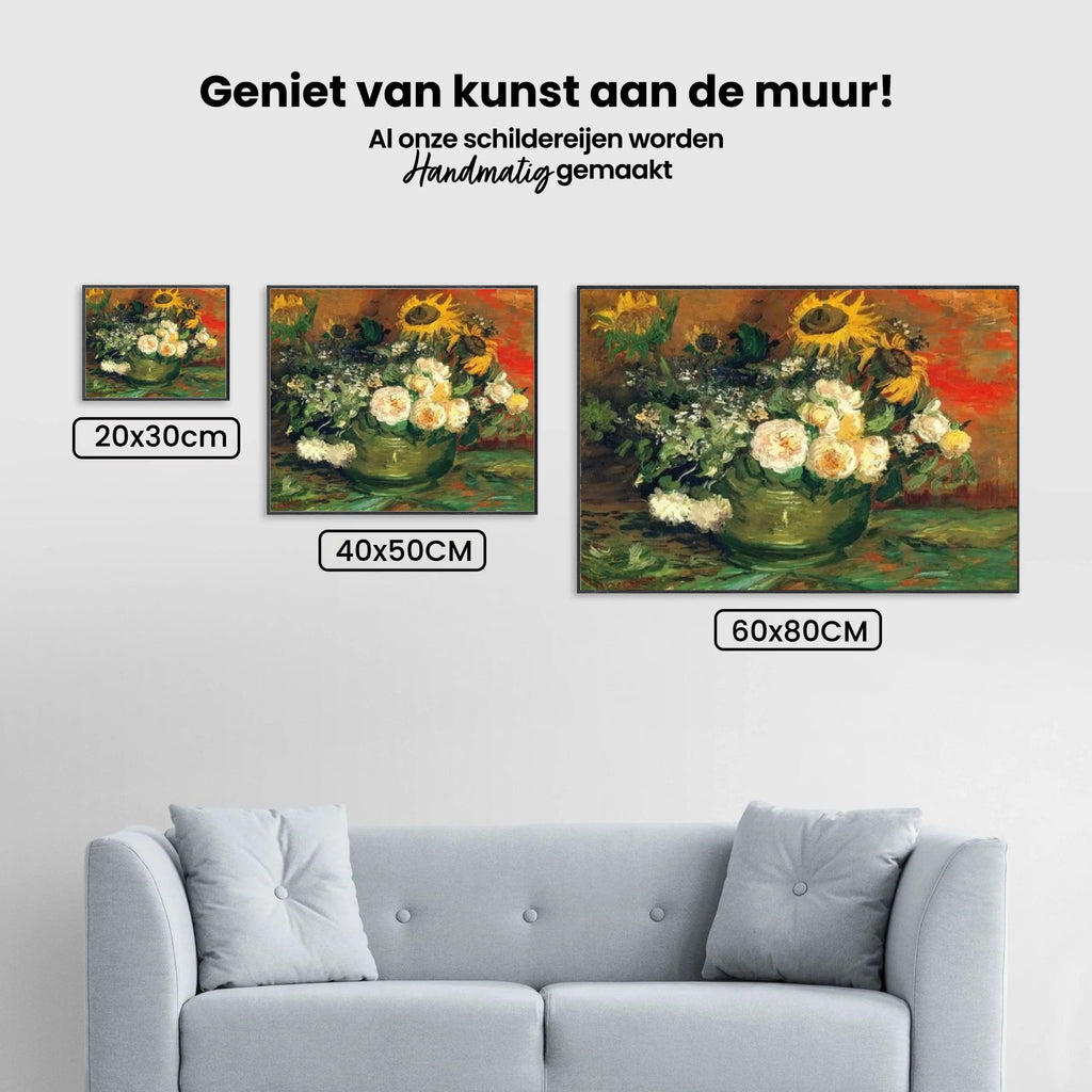 Diamond Painting Stillleben mit Rosen und Sonnenblumen - SEOS Shop ®