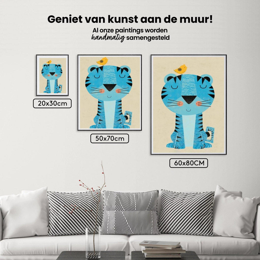 Diamantmalerei Tiger mit Vogel auf dem Kopf - SEOS Shop ®