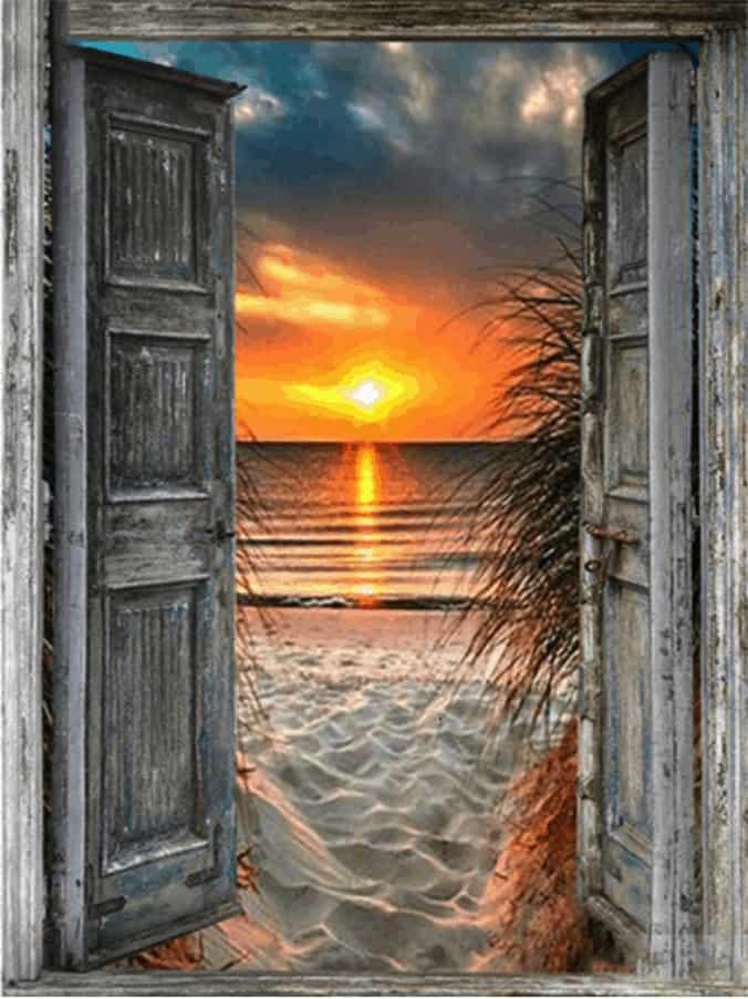 Diamantmalerei Tropischer Sonnenuntergang – SEOS Shop ®