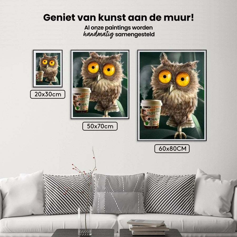 Diamond Painting Eule mit Kaffeeglas - SEOS Shop ®