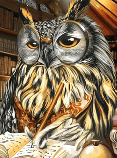 Diamond Painting Eule schreibt auf Papier - SEOS Shop ®