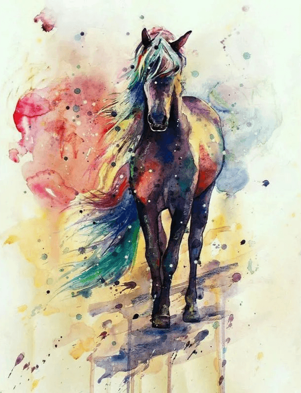 Diamond Painting Mehrfarbige laufende Pferde - SEOS Shop ® 