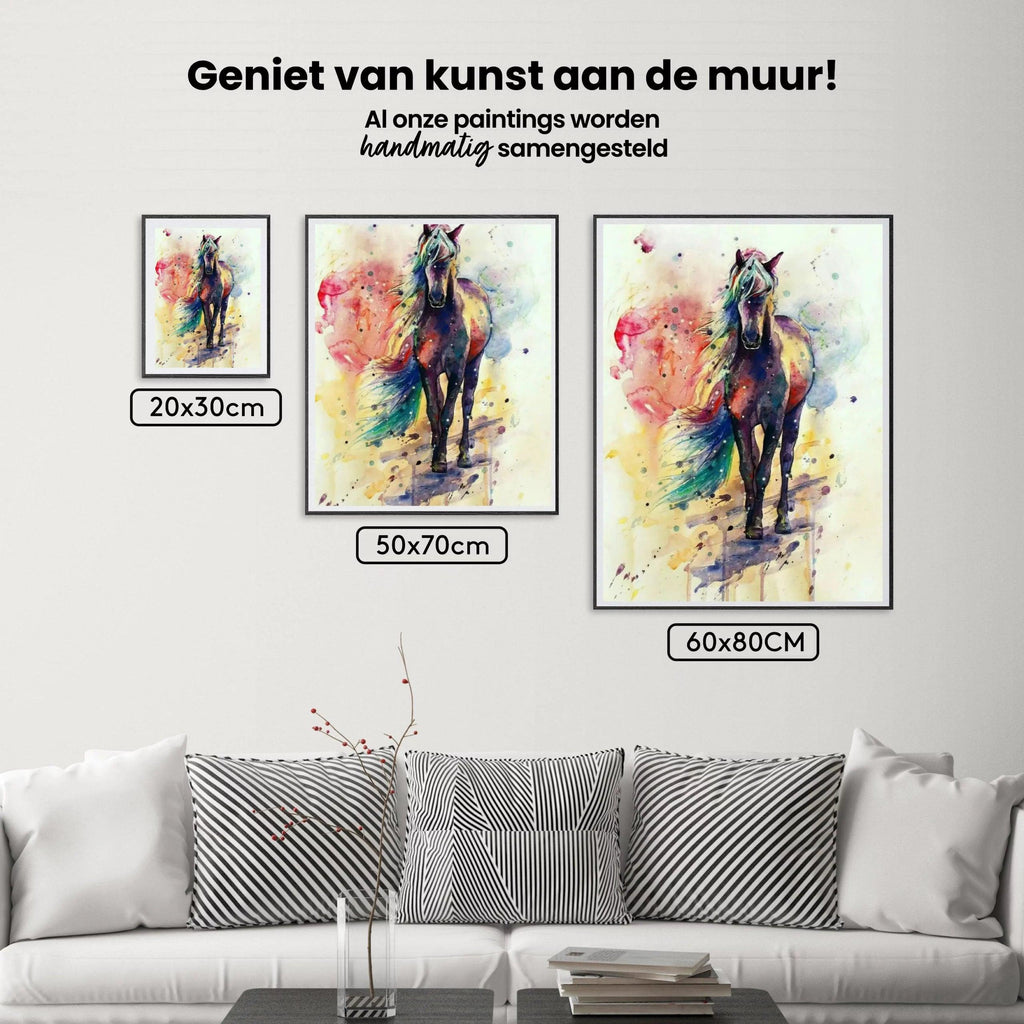 Diamond Painting Mehrfarbige laufende Pferde - SEOS Shop ® 
