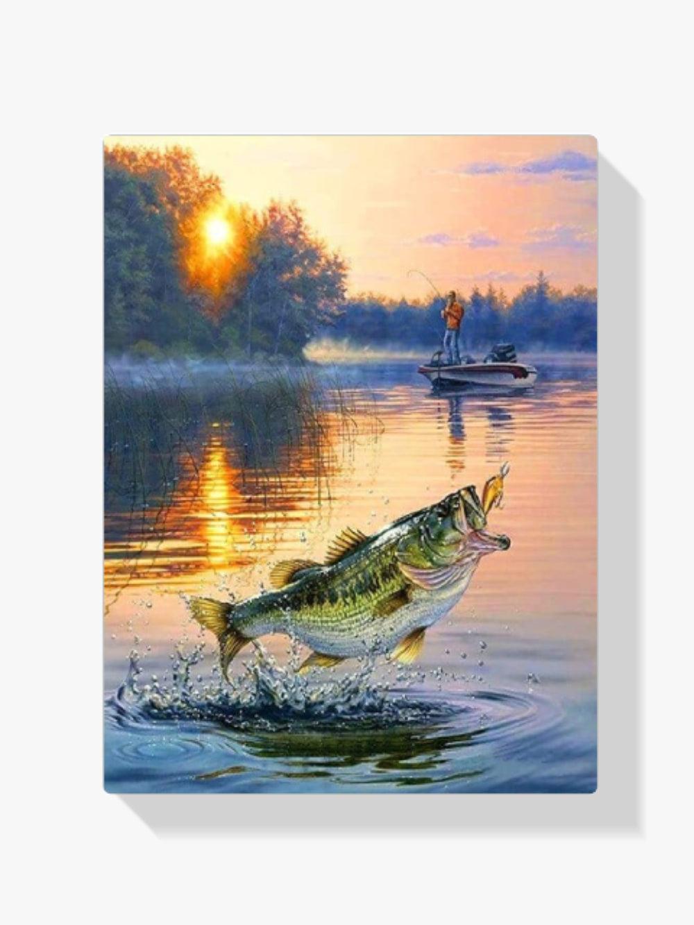 Diamantmalerei „Fische fangen auf einem Boot“ - SEOS Shop ®