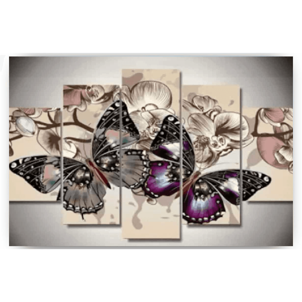 Diamantmalerei Schmetterlinge 5 Panele - SEOS Shop ®