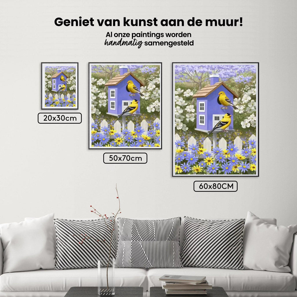 Diamantmalerei Vogel im Blumengarten - SEOS Shop ®