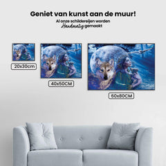 Diamond Painting Frau mit Wolf und Eule - SEOS Shop®