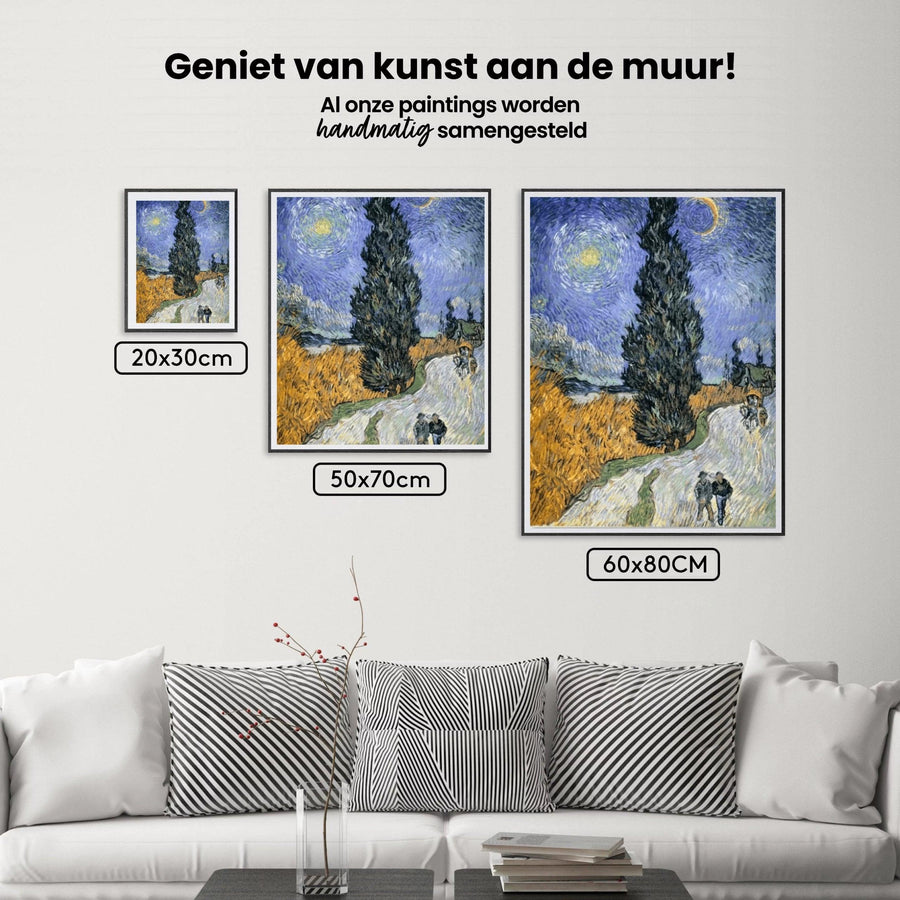Diamond Painting Straße mit Zypresse und Stern - SEOS Shop ®
