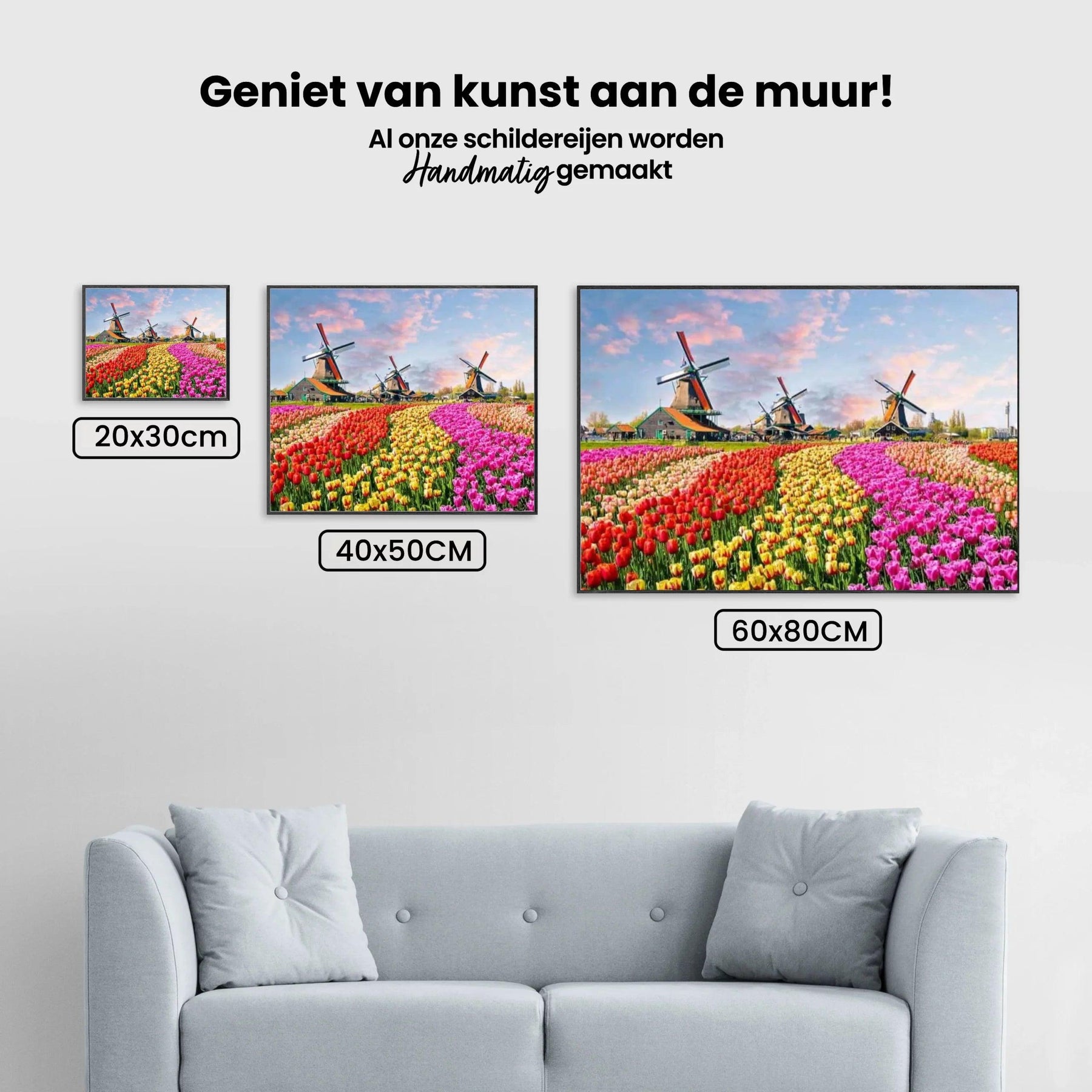 Diamond Painting Windmühlen mit Niederländischen Tulpen - SEOS Shop ®