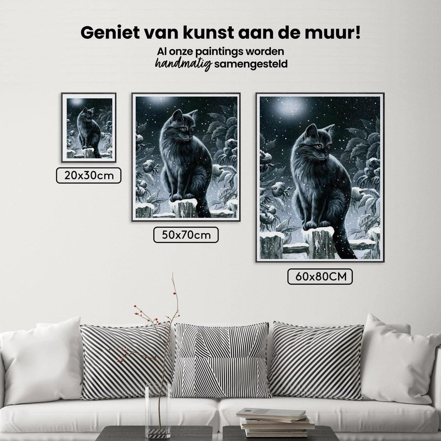 Diamantmalerei Winter Schwarze Katze - SEOS Shop ®