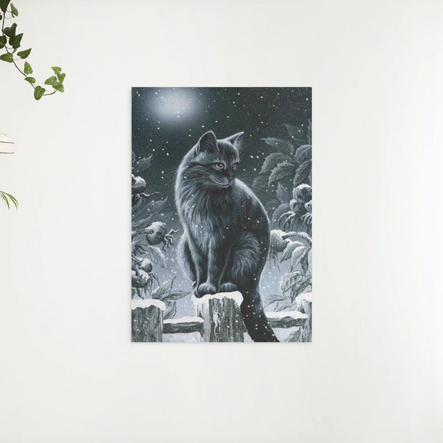 Diamantmalerei Winter Schwarze Katze - SEOS Shop ®