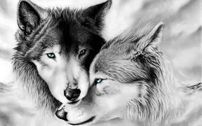 Diamantmalerei Weißes Wolfspaar - SEOS Shop ®
