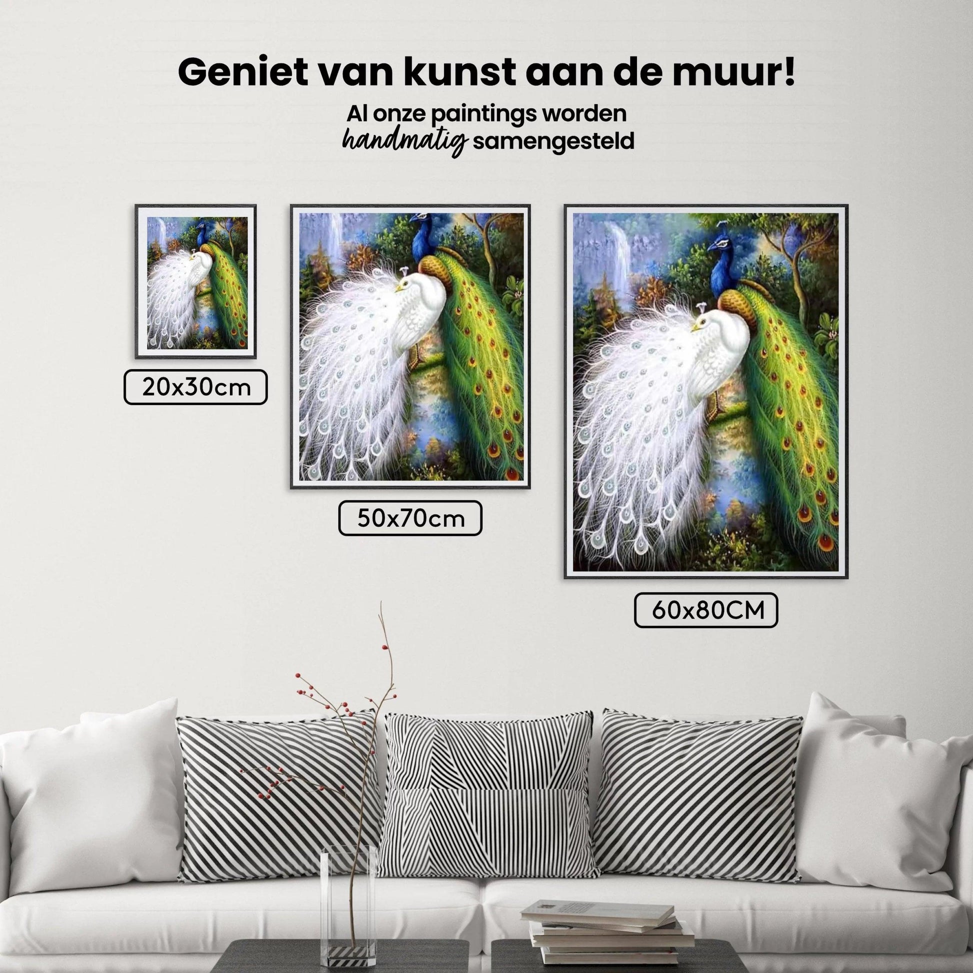 Diamantmalerei Weiße und blaue Pfauen - SEOS Shop ®