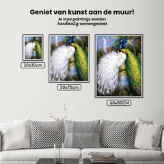 Diamantmalerei Weiße und blaue Pfauen - SEOS Shop ®