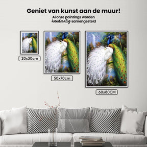 Diamantmalerei Weiße und blaue Pfauen - SEOS Shop ®