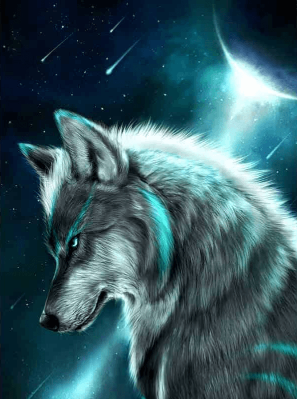 Diamantmalerei Wolf im Mondlicht – SEOS Shop ®