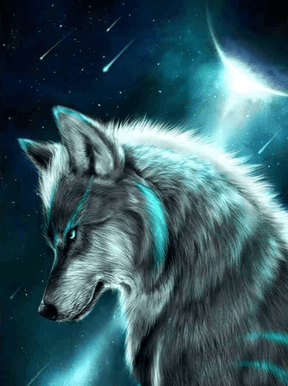 Diamantmalerei Wolf im Mondlicht – SEOS Shop ®