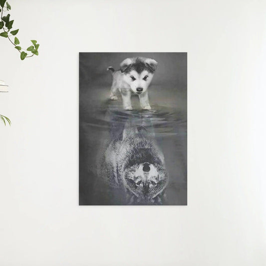 Diamantmalerei Wolfsjunges im Spiegelbild – SEOS Shop ®