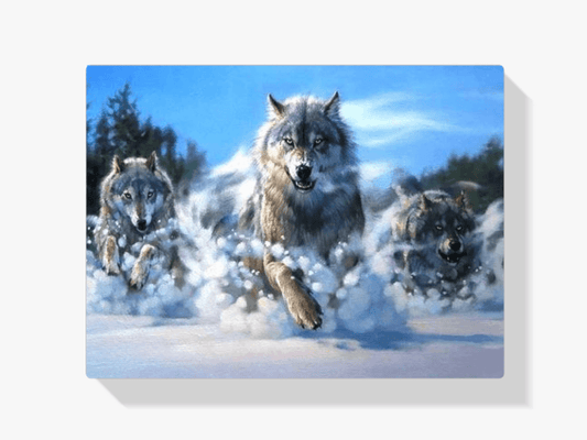 Diamond Painting Wölfe rennen im Schnee – SEOS Shop ®