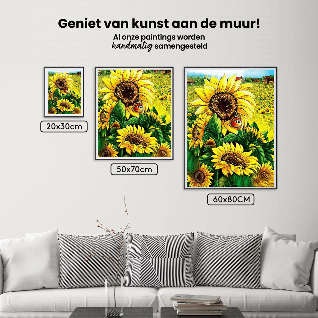 Diamantmalerei Sonnenblumen mit Schmetterling - SEOS Shop ®