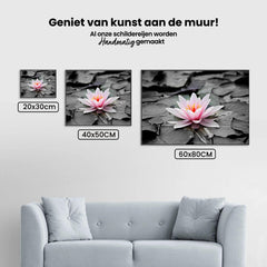 Diamantmalerei Schwarz-Weiß-Foto mit rosa Seerose – SEOS Shop ®
