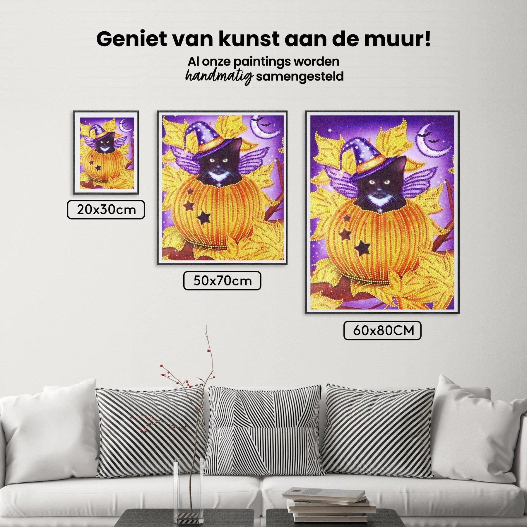 Diamantmalerei Schwarze Katze im Kürbis - SEOS Shop ®