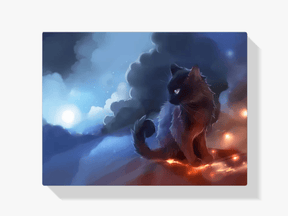 Diamantmalerei Schwarze Katze mit Vulkan - SEOS Shop ®