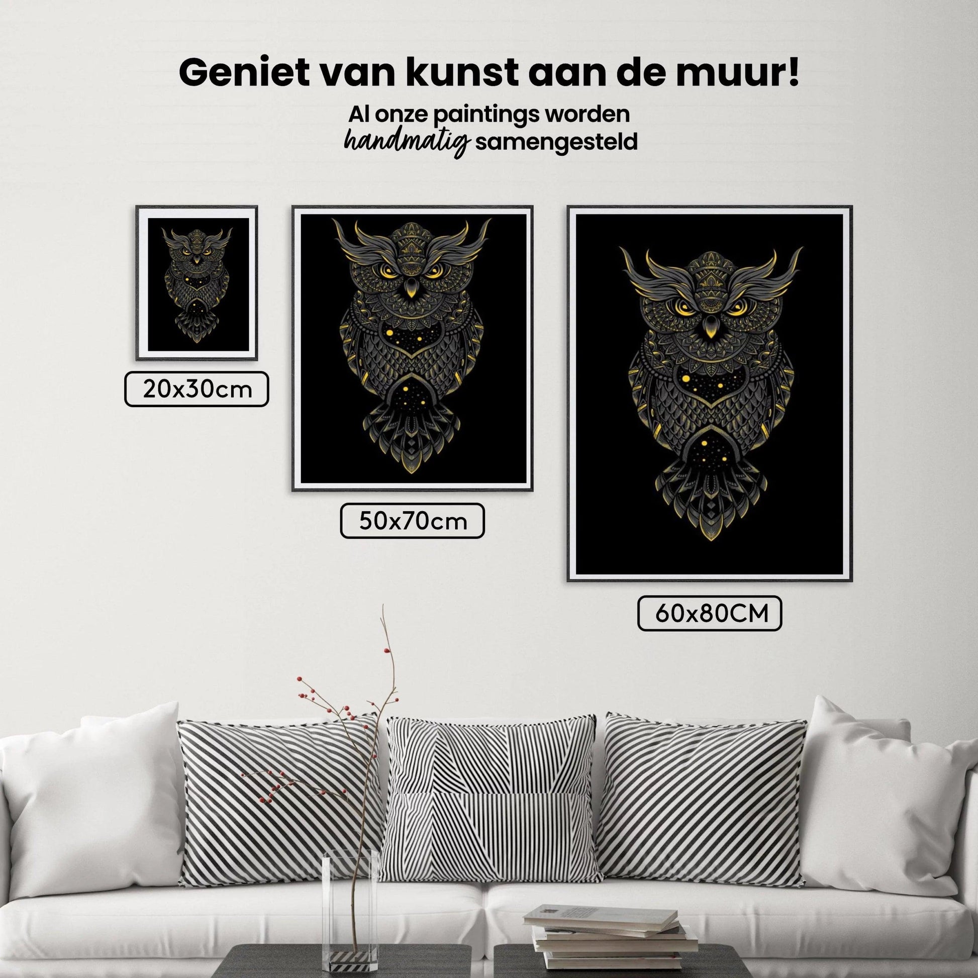 Diamantmalerei Schwarze und gelbe Eule - SEOS Shop ®