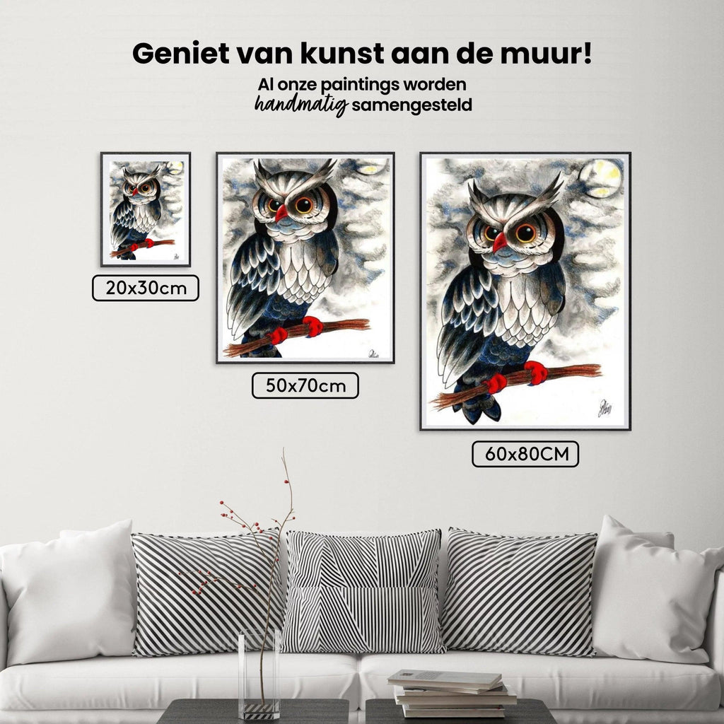 Diamantmalerei Schwarz-Weiße Eule - SEOS Shop ®