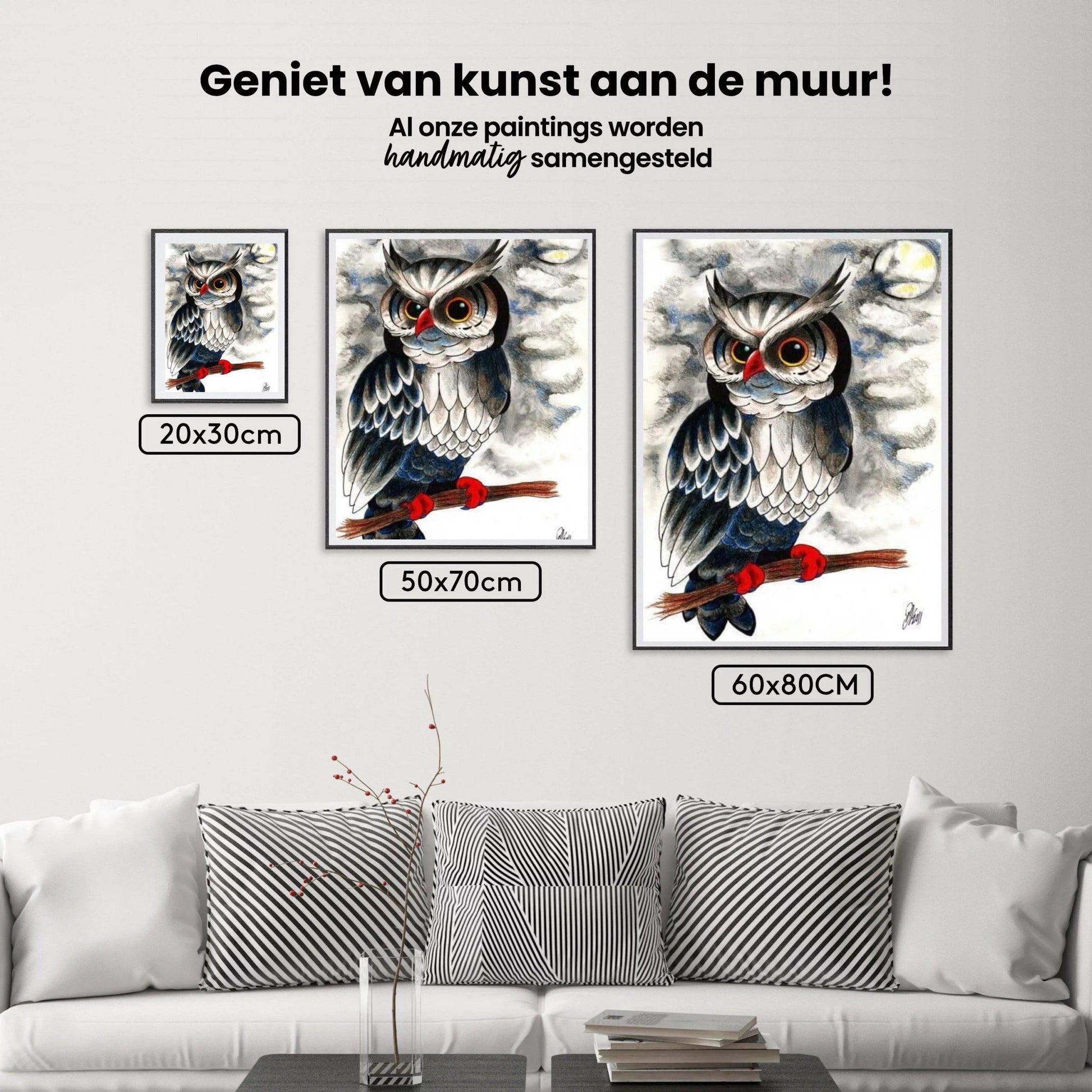 Diamantmalerei Schwarz-Weiße Eule - SEOS Shop ®