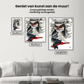 Diamantmalerei Schwarz-Weiße Eule - SEOS Shop ®