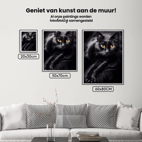 Diamantmalerei Schwarze Katze und gelbe Augen - SEOS Shop ®