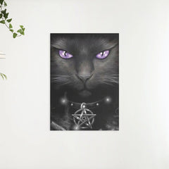 Diamantmalerei Schwarze Katze und lila Augen - SEOS Shop ®
