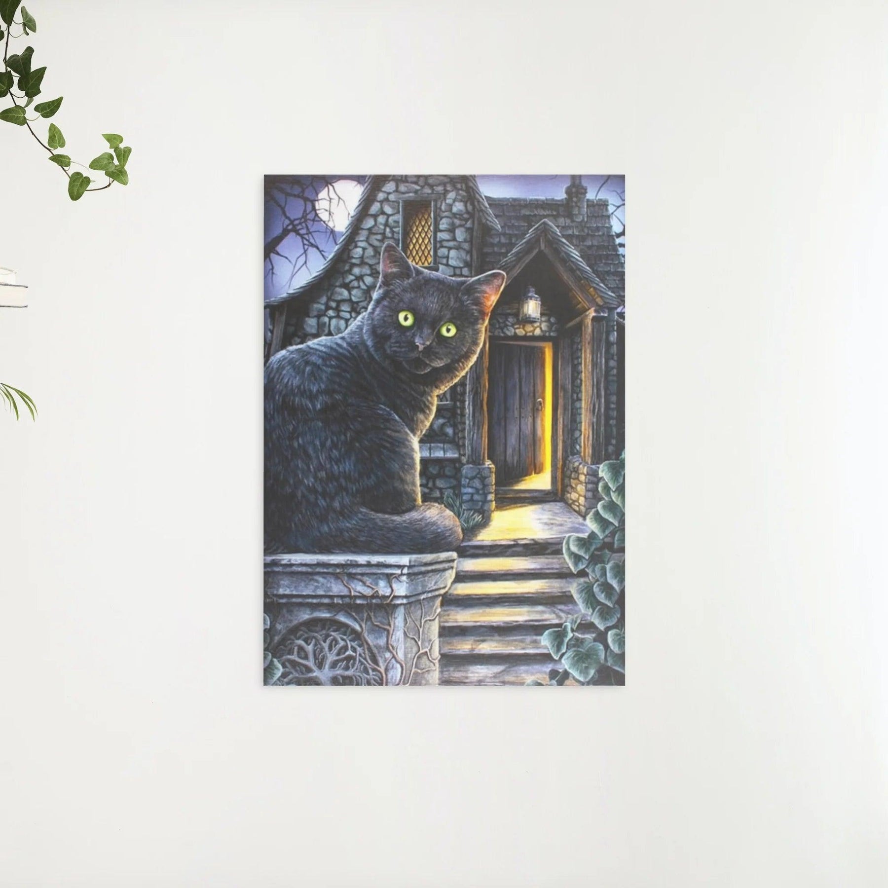 Diamantmalerei Schwarze Katze mit grünen Augen - SEOS Shop ®