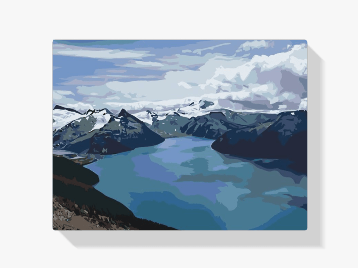 Diamantmalerei - Schneebedeckte Berge am See - SEOS Shop ®