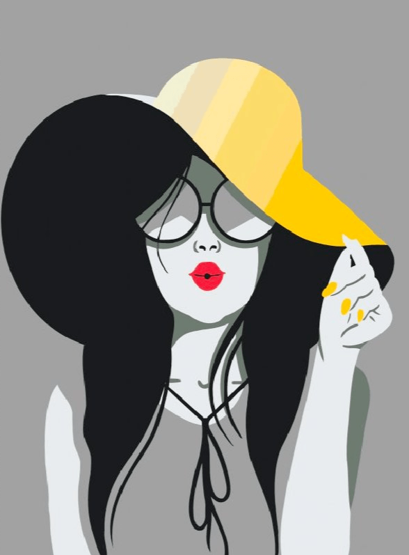Diamond Painting - Die Dame mit dem gelben Hut - SEOS Shop ®